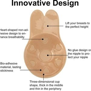 1 Pair Strapless Push Up Sticky Backless Invisible. New